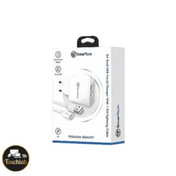 מטען קיר כפול 2A עם כבל לאייפון ומוצרי אפל SmarTech - יבואן רשמי